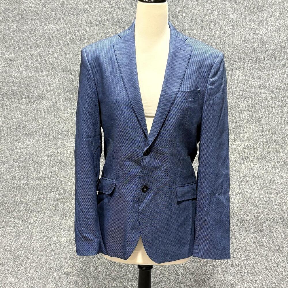Zara Blazer Womens 38 Blue Essential AW18 2 Button Suit Jacket Sport Coat